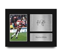 HWC Trading Martin Offiah Wigan Gifts Printed Signed Autograph Picture for Rugby League Fans - A4