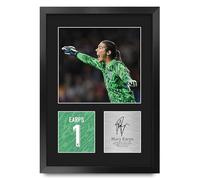 HWC Trading Mary Earps England Womens Gifts Printed Signed Autograph Picture for Football Fans and Supporters - A3 Portrait Framed
