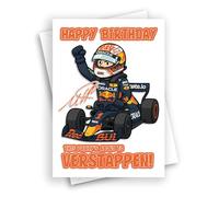 HWC Trading Max Verstappen Birthday Card For Formula 1 F1 Fans and Supporters