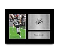 HWC Trading Maxx Crosby Las Vegas Raiders Gifts Printed Signed Autograph Picture for NFL American Rules Football Memorabilia Fans - A4