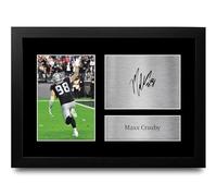 HWC Trading Maxx Crosby Las Vegas Raiders Gifts Printed Signed Autograph Picture for NFL American Rules Football Memorabilia Fans - A4 Framed