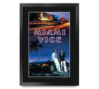 HWC Trading Miami Vice 1984 Gifts Printed Signed Autograph Poster for TV Memorabilia Fans - A3 Framed