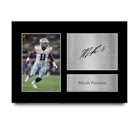 HWC Trading Micah Parsons Dallas Cowboys Gifts Printed Signed Autograph Picture for NFL American Rules Football Memorabilia Fans - A4