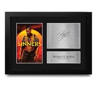 HWC Trading Michael B. Jordan Sinners Smokestack Twins Gifts Printed Signed Autograph Picture for Movie Memorabilia Fans - A4 Framed