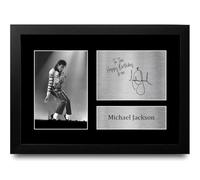 HWC Trading Michael Jackson Personalised Gift - Signed Autograph Picture, Framed A4 Music Memorabilia with Custom Name Message for Birthday Christmas Wedding