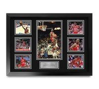 HWC Trading Michael Jordan Gifts Printed Signed Autograph Presentation Display for Basketball Memorabilia Fans - A2 Framed (ID-006536)