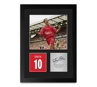 HWC Trading Michael Owen Gifts Printed Signed Autograph Picture for Football Fans and Supporters - A4 Portrait Framed