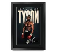HWC Trading Mike Tyson Boxing Gifts Printed Signed Autograph Poster for Boxer Memorabilia Fans (ID-000198) - A3 Framed