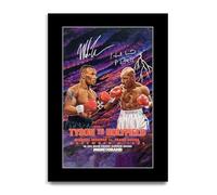 HWC Trading Mike Tyson vs Evander Holyfield 1 1996 Gifts Printed Signed Autograph Poster for Boxer Memorabilia Fans (ID-003462) - A4 Print Only