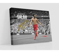 HWC Trading Mohamed Mo Salah Liverpool 16 x 12 inch Canvas Print Signed Autograph for Football Fans and Supporters - Canvas Only