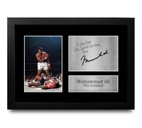 HWC Trading Muhammad Ali Personalised Gift - Signed Autograph Picture, Framed A4 Boxing Memorabilia with Custom Name Message for Birthday Christmas Wedding