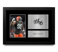 HWC Trading Myles Garrett Cleveland Browns Gifts Printed Signed Autograph Picture for NFL American Rules Football Memorabilia Fans - A4 Framed
