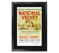 HWC Trading National Velvet 1944 Elizabeth Taylor Gifts Printed Poster Signed Autograph Picture for Movie Memorabilia Fans - A3 Framed (ID-010032)
