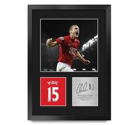 HWC Trading Nemanja Vidic Gifts Printed Signed Autograph Picture for Football Fans and Supporters - A3 Portrait Framed