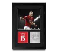 HWC Trading Nemanja Vidic Gifts Printed Signed Autograph Picture for Football Fans and Supporters - A4 Portrait Framed