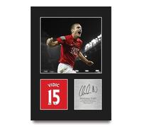 HWC Trading Nemanja Vidic Gifts Printed Signed Autograph Picture for Football Fans and Supporters - A4 Portrait