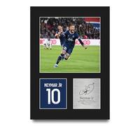 HWC Trading Neymar Jr Paris Blue and Reds Gifts Printed Signed Autograph Picture for Football Fans and Supporters - A4 Portrait