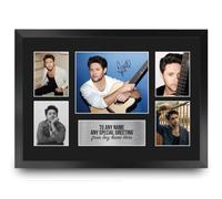 HWC Trading Niall Horan Personalised Gift - Signed Autograph Picture, Framed A3 Music Photo Display with Custom Name Message for Birthday Christmas Wedding