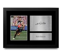 HWC Trading Nick Daicos Collingwood Gifts Printed Signed Autograph Picture for Aussie Rules Football Fans - A4 Framed