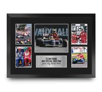 HWC Trading Nigel Mansell & Ayrton Senna Personalised Gift - Signed Autograph Picture, Framed A3 F1 Photo Display with Custom Name Message for Birthday Christmas Wedding