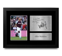 HWC Trading Ollie Watkins Personalised Gift - Signed Autograph Picture, Framed A4 Football Memorabilia with Custom Name Message for Birthday Christmas Wedding