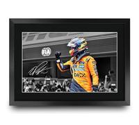 HWC Trading Oscar Piastri McLaren Scene 108 Gifts Printed Signed Autograph Picture for F1 Formula 1 Racing Fans - A3 Framed