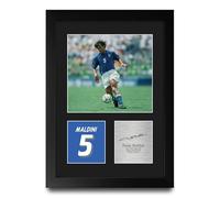 HWC Trading Paolo Maldini Italy Gifts Printed Signed Autograph Picture for Football Fans and Supporters - A4 Portrait Framed