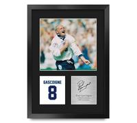 HWC Trading Paul Gascoigne England Gifts Printed Signed Autograph Picture for Football Fans and Supporters - A3 Portrait Framed