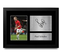 HWC Trading Paul Scholes Gift Signed FRAMED A4 Printed Autograph Gifts Photo Display