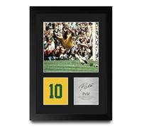 HWC Trading Pele Brazil Gifts Printed Signed Autograph Picture for Football Fans and Supporters - A4 Portrait Framed