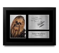 HWC Trading Peter Mayhew Personalised Gift - Signed Autograph Picture, Framed A4 Film Memorabilia with Custom Name Message for Birthday Christmas Wedding