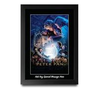 HWC Trading Peter Pan Personalised Signed Poster Framed A4 Custom Message | Printed Replica Autographs, Black Frame Made in Our UK Workshop, Stands or Hangs, Memorabilia Gift, Wall Art