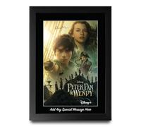 HWC Trading Peter Pan & Wendy Personalised Framed A4 Poster Custom Message | Printed Replica Autographs, Black Frame Made in Our UK Workshop, Stands or Hangs, Memorabilia Gift, Wall Art
