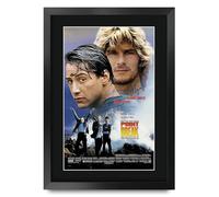HWC Trading Point Break 1991 Keanu Reeves, Patrick Swayze Gifts Printed Poster Signed Autograph Picture for Movie Memorabilia Fans - A3 Framed