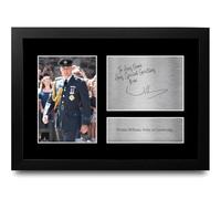 HWC Trading Prince William Personalised Gift - Signed Autograph Picture, Framed A4 Royalty Memorabilia with Custom Name Message for Birthday Christmas Wedding