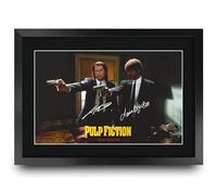 HWC Trading Pulp Fiction Scene 1 Gifts Printed Signed Autograph Picture for Movie Memorabilia Fans - A3 Framed