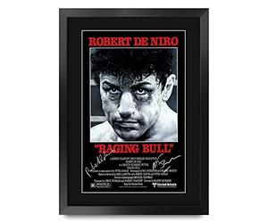 HWC Trading Raging Bull The Cast Robert De Niro Martin Scorsese Gifts Printed Poster Signed Autograph Picture for Movie Memorabilia Fans - A3 Framed