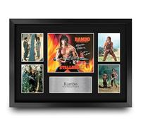HWC Trading Rambo First Blood Part II Gifts Printed Signed Autograph Presentation Display Montage for Movie Memorabilia Fans - A3 Framed