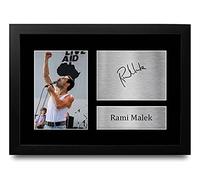 HWC Trading Rami Malek Gift Signed FRAMED A4 Printed Autograph Bohemian Rhapsody Gifts Photo Display