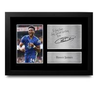 HWC Trading Reece James Personalised Gift - Signed Autograph Picture, Framed A4 Football Memorabilia with Custom Name Message for Birthday Christmas Wedding