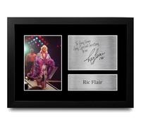 HWC Trading Ric Flair Personalised Gift - Signed Autograph Picture, Framed A4 Wrestling Memorabilia with Custom Name Message for Birthday Christmas Wedding
