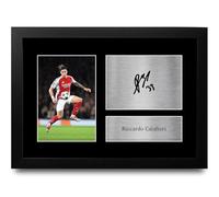 HWC Trading Riccardo Calafiori Arsenal Gifts Printed Signed Autograph Picture for Football Fans and Supporters - A4 Framed