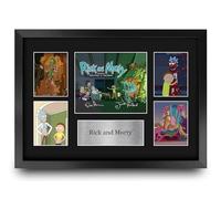HWC Trading Rick and Morty Gifts Printed Signed Autograph Presentation Photo Montage Display for TV Show Fans - A3 Framed