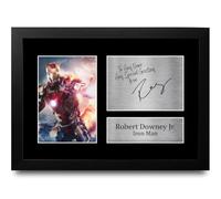 HWC Trading Robert Downey Jr Personalised Gift - Signed Autograph Picture, Framed A4 Film Memorabilia with Custom Name Message for Birthday Christmas Wedding