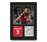 HWC Trading Robert Lewandowski Bayern Munich Gifts Printed Signed Autograph Picture for Football Fans and Supporters - A4 Portrait