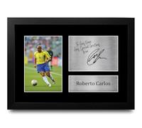 HWC Trading Roberto Carlos Brazil Personalised Gift - Signed Autograph Picture, Framed A4 Football Memorabilia with Custom Name Message for Birthday Christmas Wedding