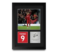 HWC Trading Roberto Firmino Liverpool Gifts Printed Signed Autograph Picture for Football Fans and Supporters - A4 Portrait Framed