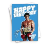 HWC Trading Rocky Birthday Card Rocky Balboa Sylvester Stallone, Movie Fan Greeting Card, A5 Blank Inside with Envelope