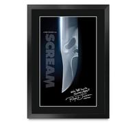 HWC Trading Roger L Jackson Scream Ghostface Gifts Printed Signed Autograph Picture for Movie Memorabilia Fans - A3 Framed (ID-006205)