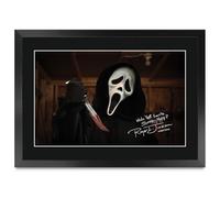 HWC Trading Roger L Jackson Scream Ghostface Gifts Printed Signed Autograph Picture for Movie Memorabilia Fans - A3 Framed (ID-006203)